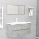 Sink Cabinet with Built-in Basin Concrete Grey Engineered Wood 3071652