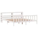 Bed Frame without Mattress White 200x200 cm Solid Wood Pine 3305770