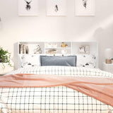 Headboard Cabinet White 180x19x103.5 cm 811880