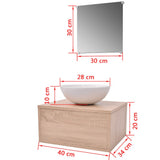 Three Piece Bathroom Furniture and Basin Set Beige 272226