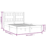 3103957 Bed Frame without Mattress Black Solid Wood 200x200 cm