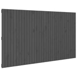 Wall Headboard Grey 204x3x110 cm Solid Wood Pine 824930