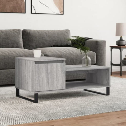 ZNTS Coffee Table Grey Sonoma 100x50x45 cm Engineered Wood 830842