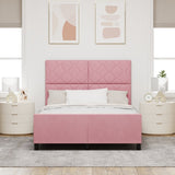 ZNTS Bed Frame Pink 160x200 cm Velvet 3345022