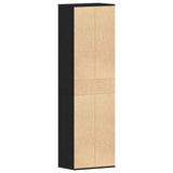 Shoe Cabinet Black Oak 54x34x183 cm Engineered Wood 859378
