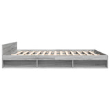 Bed Frame with Drawers without Mattress Grey Sonoma 180x200 cm Super King 3280732
