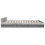 Bed Frame with Drawers without Mattress Grey Sonoma 180x200 cm Super King 3280732