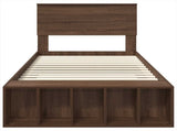 Bed Frame with Shelf Brown Oak 75 x 190 cm Engineered Wood 3408423