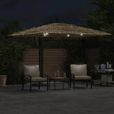Garden Parasol with with LEDs and Steel Pole Brown 290x290x238 cm 4005088
