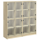 Bookcase with Doors Sonoma Oak 136x37x142 cm Engineered Wood 3206519