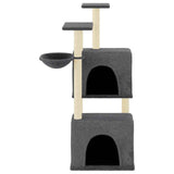 Cat Tree with Sisal Scratching Posts Dark Grey 122 cm 172054