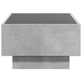 ZNTS Coffee Table with LED Concrete Grey 70x50x30 cm Engineered Wood 847514