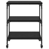 Kitchen Trolley Black Oak 60 x 41 x 76 cm Engineered Wood 883010