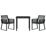 Garden Dining Set 3 pcs Black Powder-Coated Steel 3379310