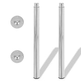 2 Telescopic Table Legs Chrome 710 mm-1100 mm 242151