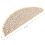 Stair Mats 15 pcs 65x21x4 cm White and Brown Half Round Large 149860