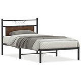 Bed Frame without Mattress Brown Oak 107x203 cm Engineered Wood 4106837