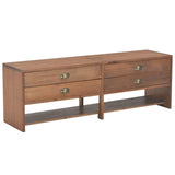 TV Cabinet with 4 Drawers 120x30x40 cm Solid Fir Wood 247621