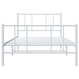 Metal Bed Frame without Mattress with Footboard White 80x200cm 352538