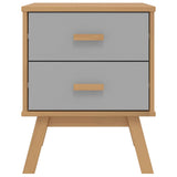 Bedside Cabinet OLDEN Grey and Brown Solid Wood Pine 358583
