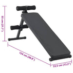 Sit Up Bench Black 124 x 33.5 x 55 cm Powder-coated steel 42002575