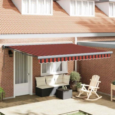 Retractable Awning Manual Yellow and orange 400 x 350 cm Fabric 3330748