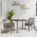 Garden Dining Set 3 pcs Grey Poly rattan 3334871