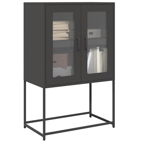 ZNTS Highboard Black 68x39x107 cm Steel 853374