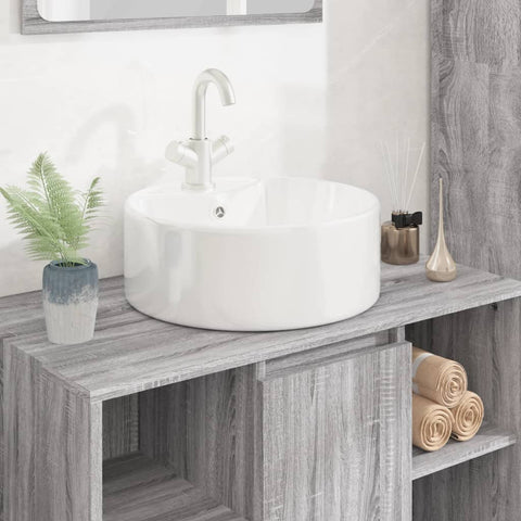 Wash Basin White 40x14.5 cm Ceramic Round 153339