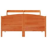 Bed Frame without Mattress Wax Brown 135x190 cm Solid Wood Pine 3306977