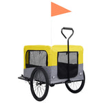 ZNTS 2-in-1 Pet Bike Trailer & Jogging Stroller Yellow and Grey 92442