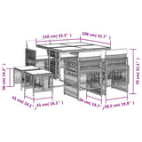 9 Piece Garden Dining Set with Cushions Black Poly Rattan 3210954