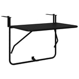 Hanging Balcony Table Folding Black 60 x 39 x 65 cm Steel 42008075