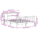 Bookcase Bed without Mattress 140x190 cm Solid Wood Pine 3321653