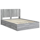 Bed Frame with Storage and Headboard Grey Sonoma 160 x 200 cm 3413934