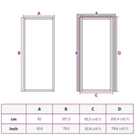 Interior Door Slim Black 83x201.5 cm Tempered Glass and Aluminium 155119