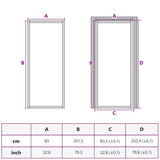 Interior Door Black 83x201,5 cm Tempered Glass&Aluminium Slim 153663