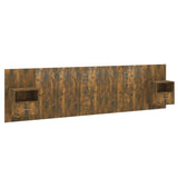 Bed Headboard with Cabinets Smoked Oak Engineered Wood 3115745