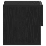 ZNTS Wall-Mounted Bedside Cabinets - Black Oak Engineered Wood 862735