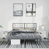 Metal Bed Frame without Mattress with Headboard Black 135x190cm 355266