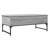 ZNTS Coffee Table Grey Sonoma 100x50x40 cm Engineered Wood and Metal 845379