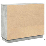 LED Sideboard Concrete Grey 90 x 32 x 75 cm Engineered Wood 869677