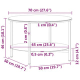 Tea Table Black and Transparent 70 cm Tempered Glass 331617