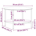Tea Table Black and Transparent 70 cm Tempered Glass 331618