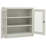 Office Cabinet Light grey Steel, tempered glass Standard 335931