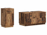 2 Piece Bathroom Cabinet Set HOORN Old Wood Engineered Wood 3417718
