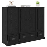 Highboard with Drawer 3 pcs Black Oak Engineered Wood 3402673