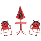 Patio Furniture Red Steel Compact Foldable Kids' Garden Set 41842