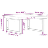 Basin Shelf Wall Mounted Steel and Solid Wood Beech 3302505
