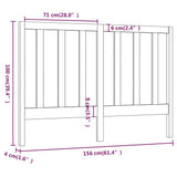Bed Headboard Black 156x4x100 cm Solid Wood Pine 817699